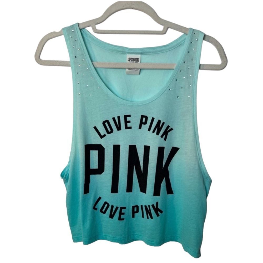 PINK Victoria’s Secret Rhinestoned Embellished Muscle Tank Top XS